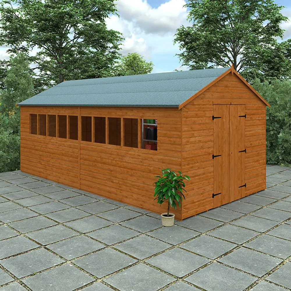 Buttercup Farm 20 x 10 Feet Xl Workshop 12mm Shed - L595 x W295 x H268.5 cm in Burnt Orange 4