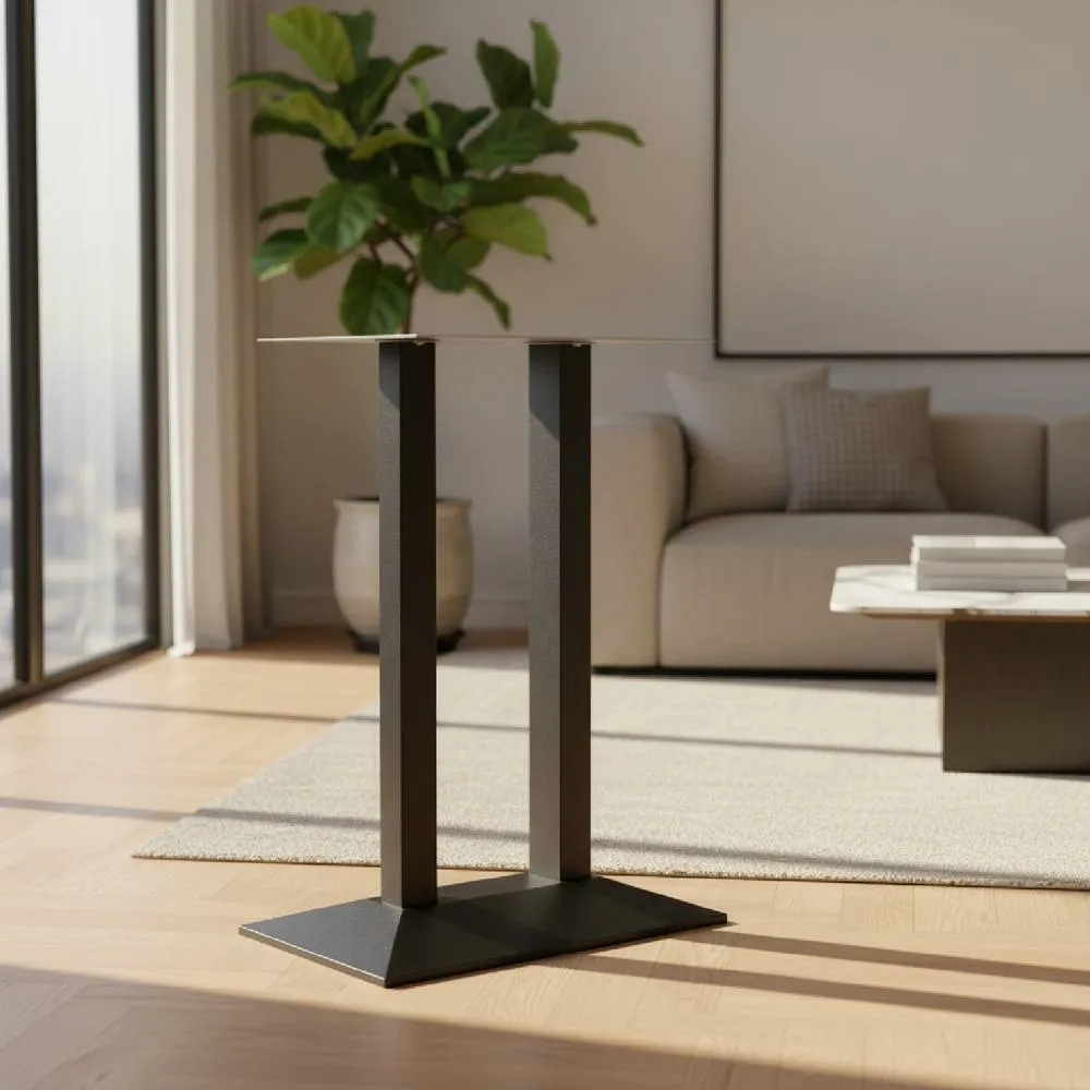 netfurniture Quanto Twin Cast Iron Table Base Made to Measure Commercial Option in Black 3