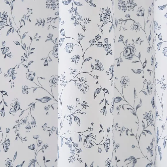 Floral Toile Polycotton Blackout Eyelet Curtains 3
