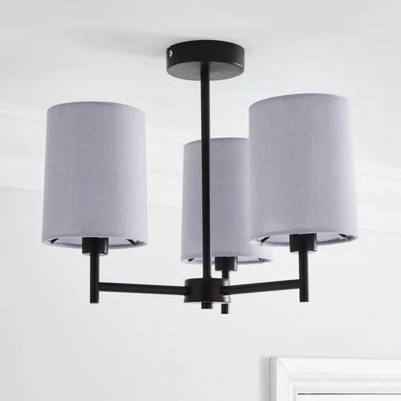 Prescot 3 Light Semi Flush Ceiling Light 2