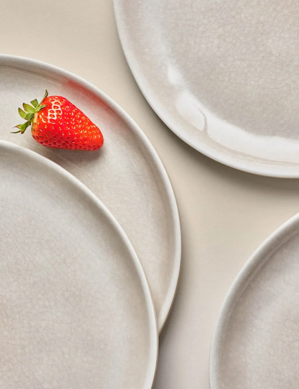 M&S Set of 4 Linen Reactive Picnic Dinner Plates Natural