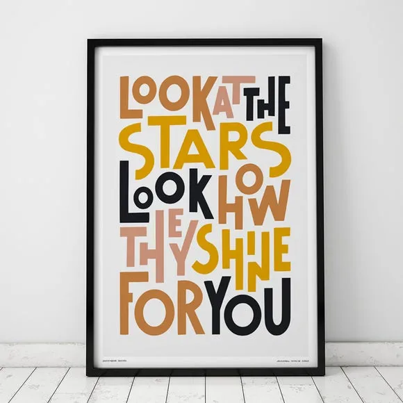 Sketchbook Design Look at the Stars Framed Print