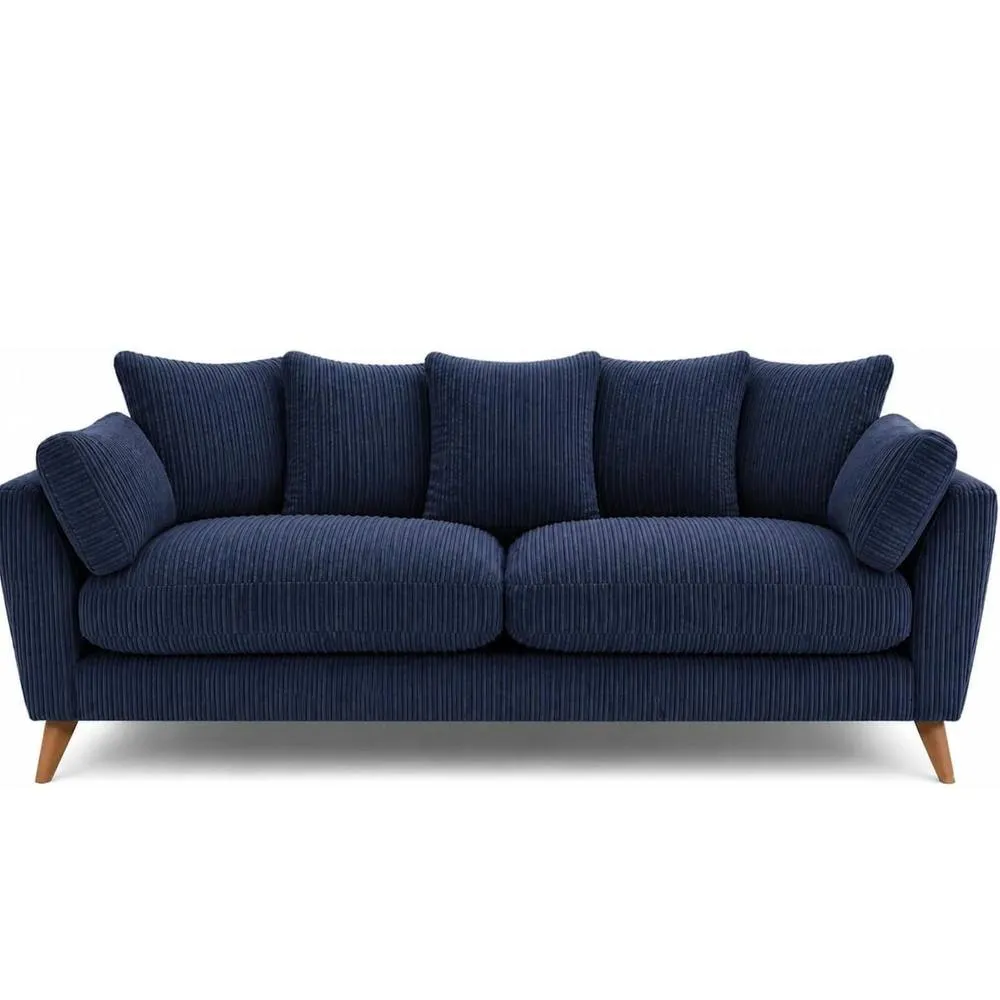 Bliss Furniture Harlow Jumbo Cord 2 Seater Sofa, Modern Tailored Design in Blue