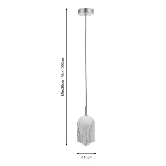 Elements Levi Marble Adjustable Pendant Light 6