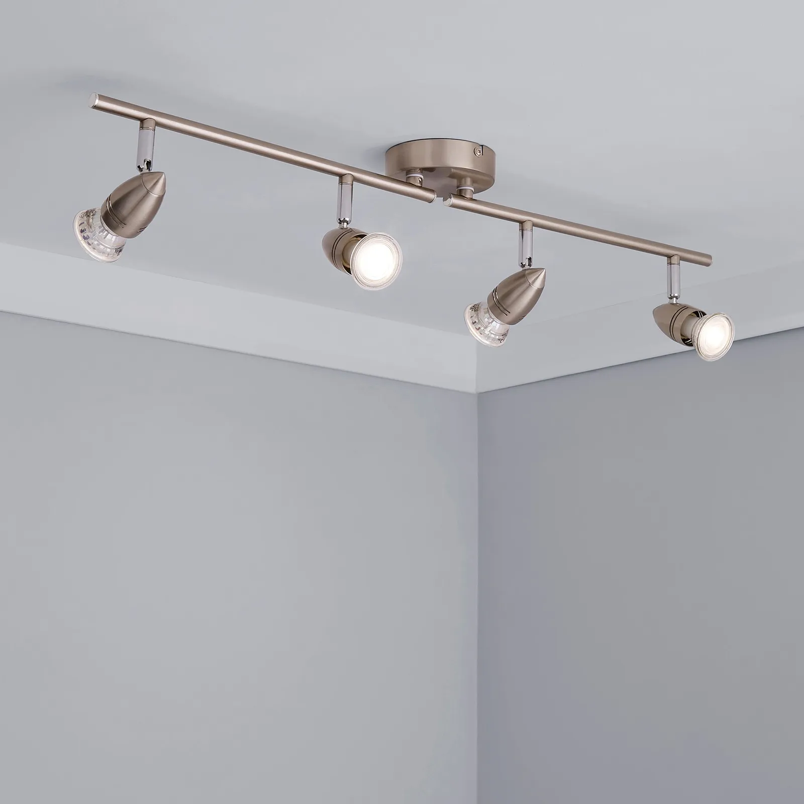 4 Light Satin Silver Spotlight Silver