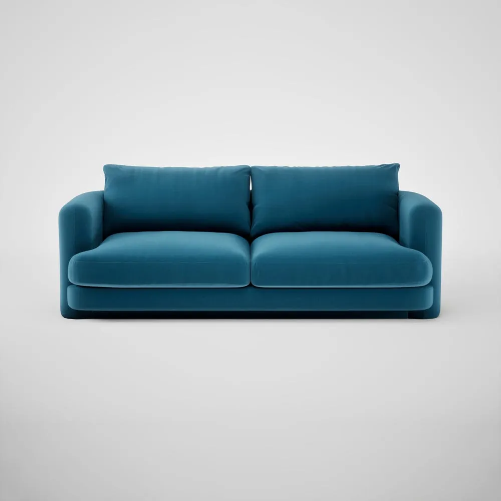 Heal's Rafi 3 Seater Sofa Smart Velvet Ocean Blue 1