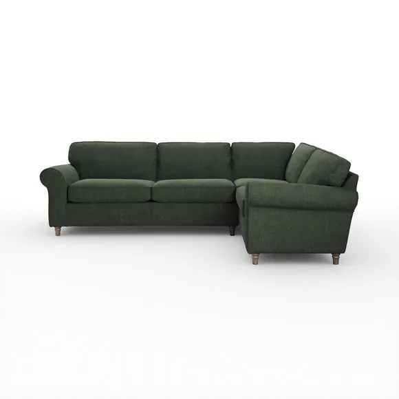 Flori Tonal Plush Chenille Corner Sofa 6