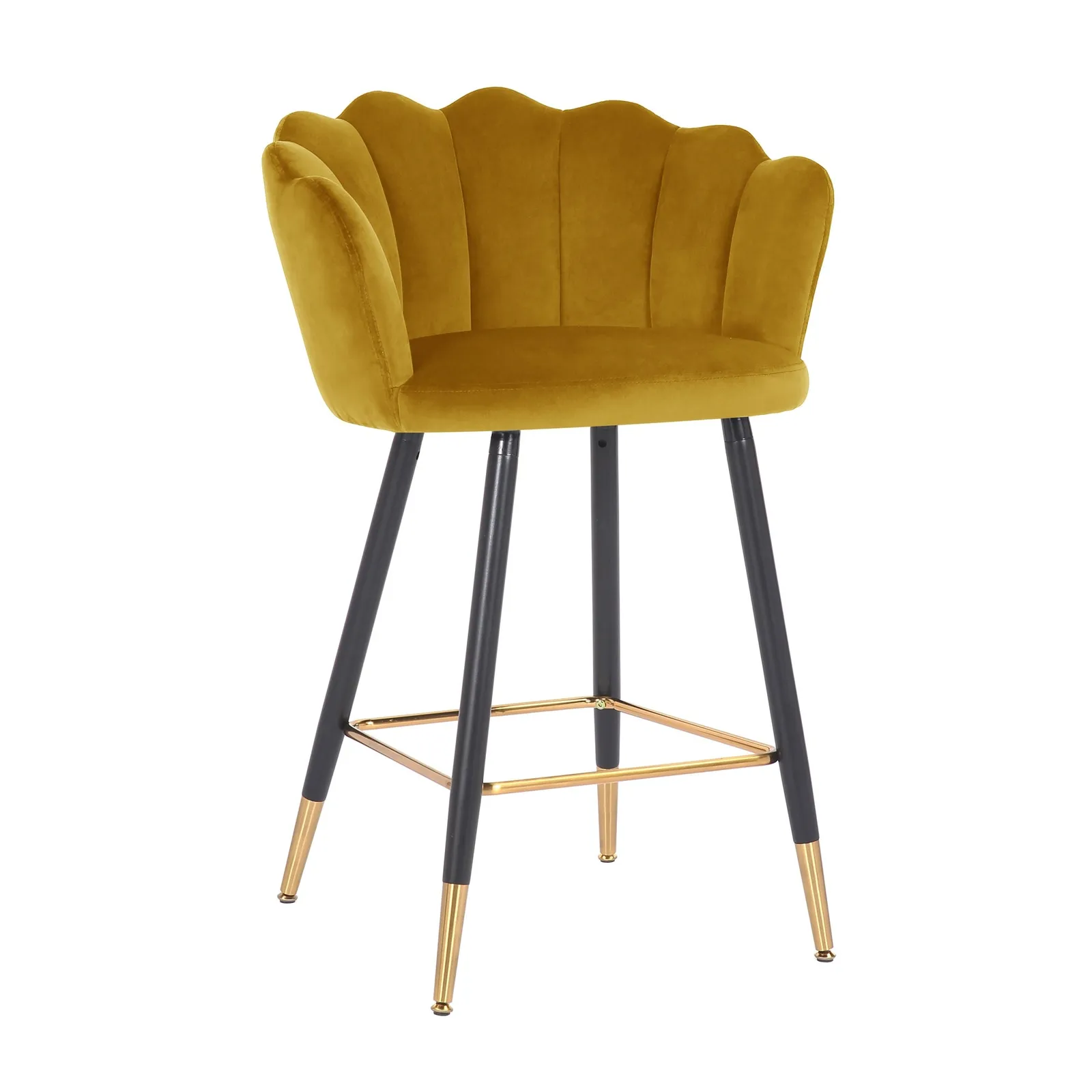 Vivian Velvet Bar Stool Yellow