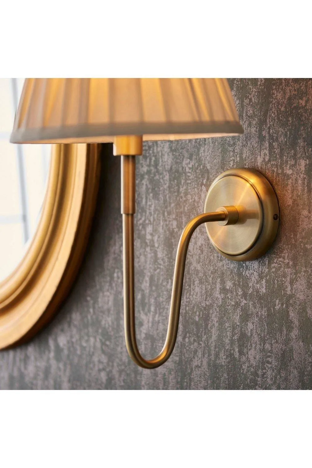 Netlighting Rouen Fitting Only Wall Lamp Antique Brass Plate in Gold 4