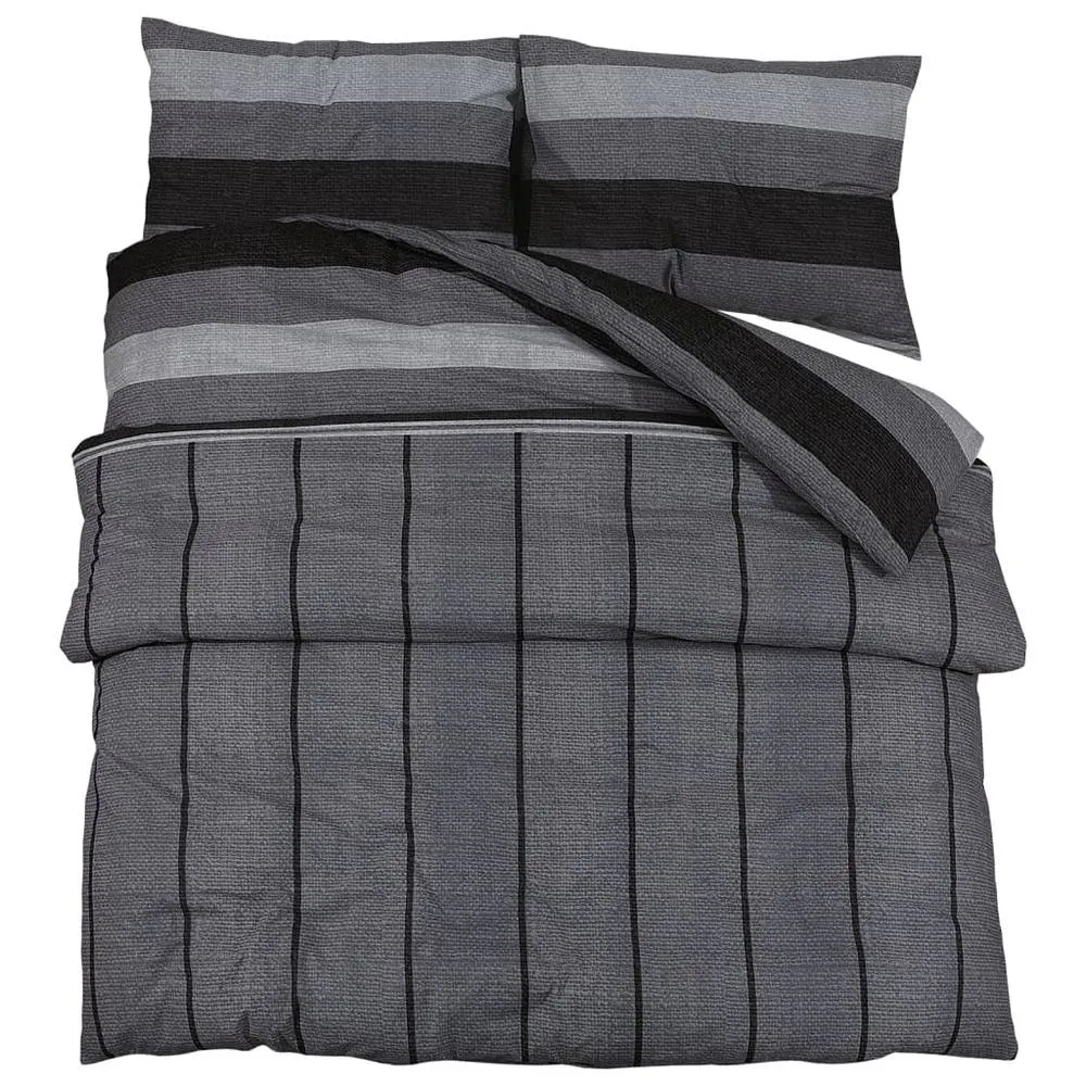 Berkfield Home Duvet Cover Set Dark Grey 200x200 cm Cotton