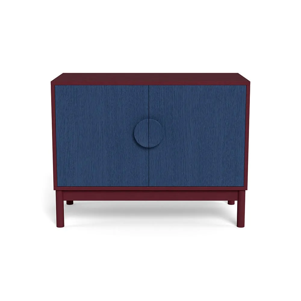 Heal's Tinta Small Sideboard Red Stain Carcass Blue Stain Doors