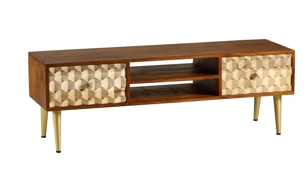 IH Design Koda Retro Large Plasma TV Unit in Brown 2