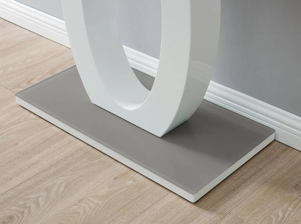 FurnitureboxUK Giovani Grey White High Gloss Glass Console Coffee End Side Table Set 6
