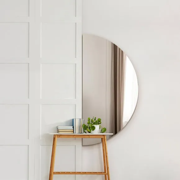 Lunae Frameless Half Circle Wall Mirror 1