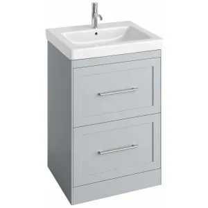 Concept Stone Grey Shaker Freestanding Vanity Unit & Basin - 600mm