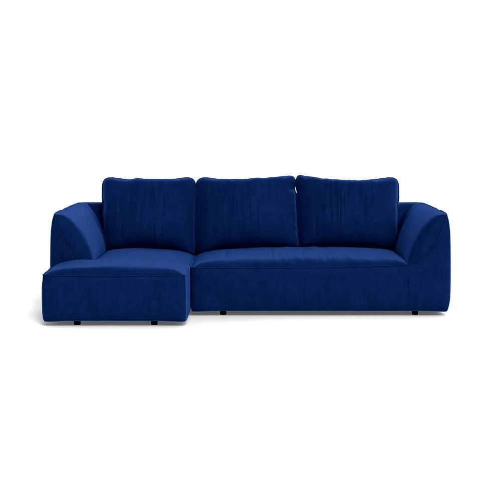 Heal's Morven Left Hand Facing Corner Chaise Sofa Smart Luxe Velvet Azure 1