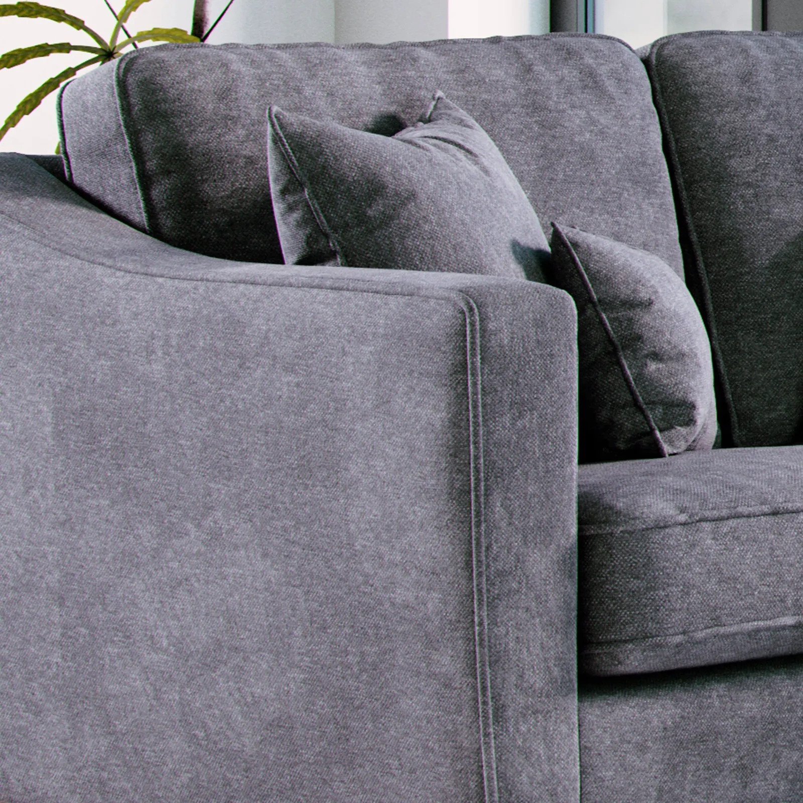 The Great Sofa Company Jackson 3 Seater Chenille Sofa in Grey 3