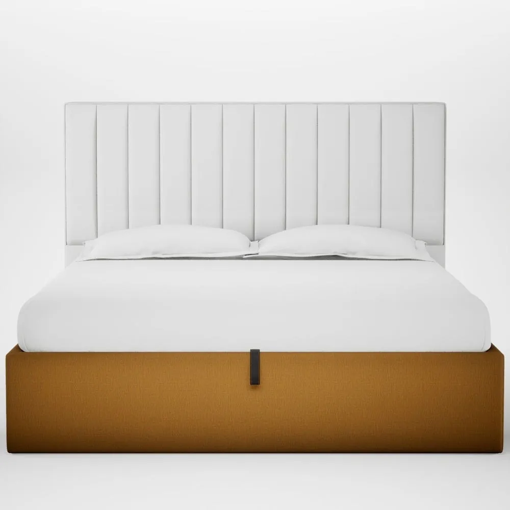 Heal's Lift Storage Divan Super King Smart Cotton Linen Sahara Natural Feet 1