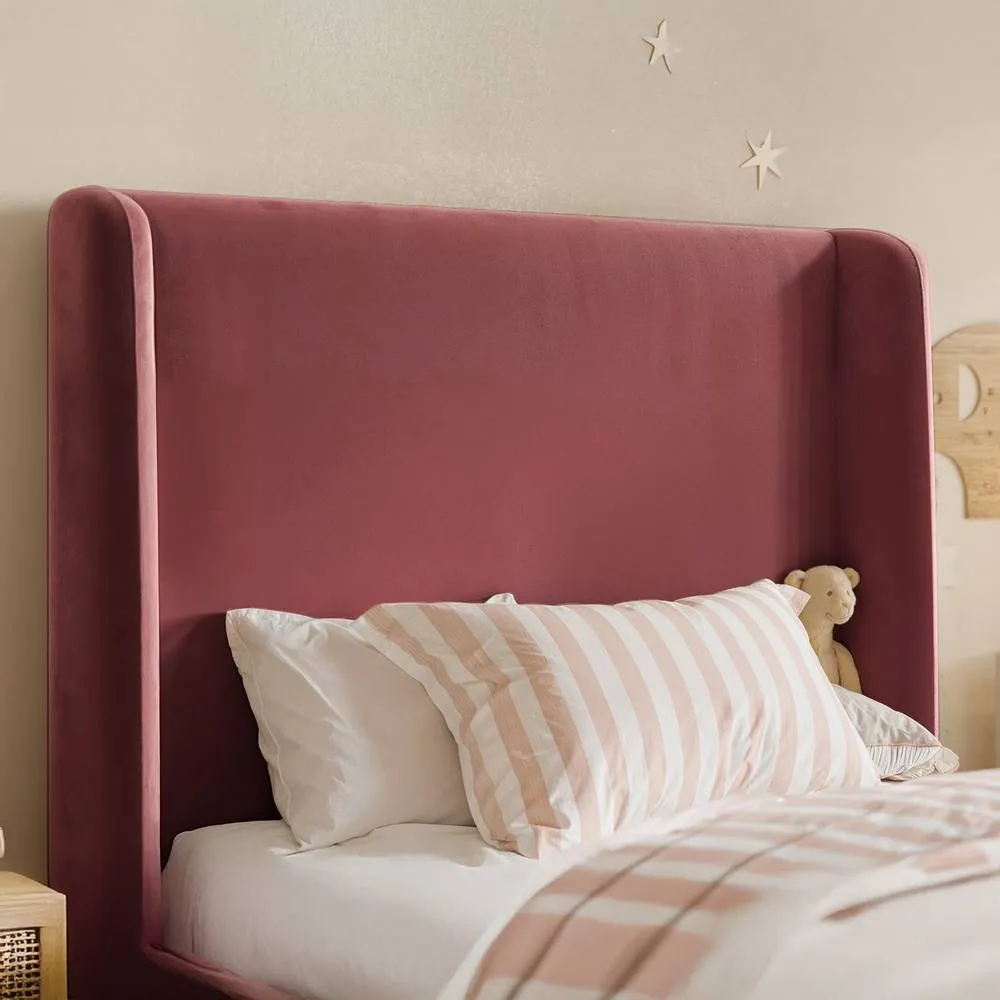 Flair Alma Single Winged Headboard Bed in Pink 3