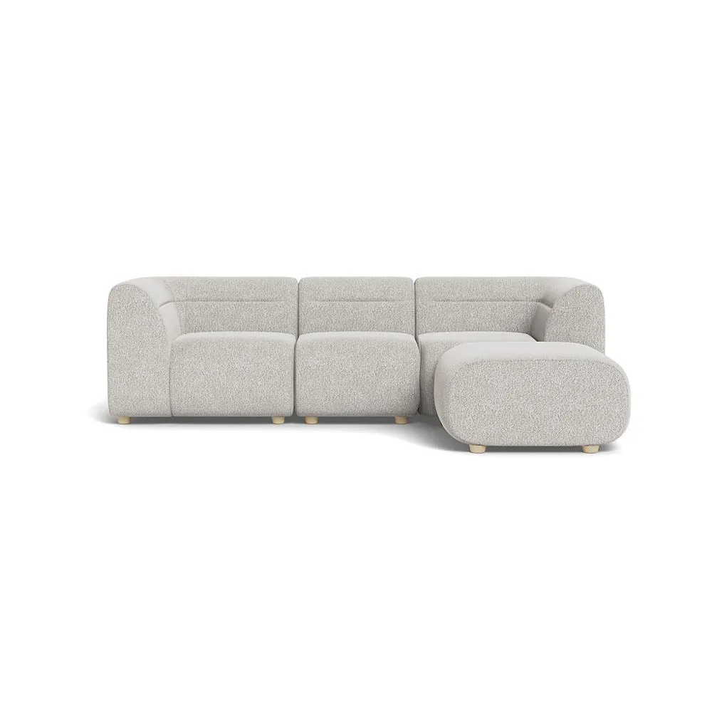 Heal's Lilli Right Hand Facing Corner Sofa Chunky Boucle Ecru Natural Beech Feet 1