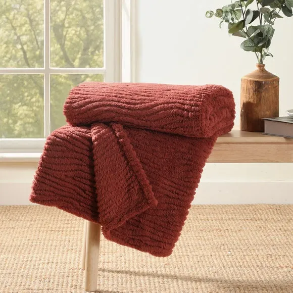 Henwood Textured Fleece Throw Blanket 130cm x 170cm 1