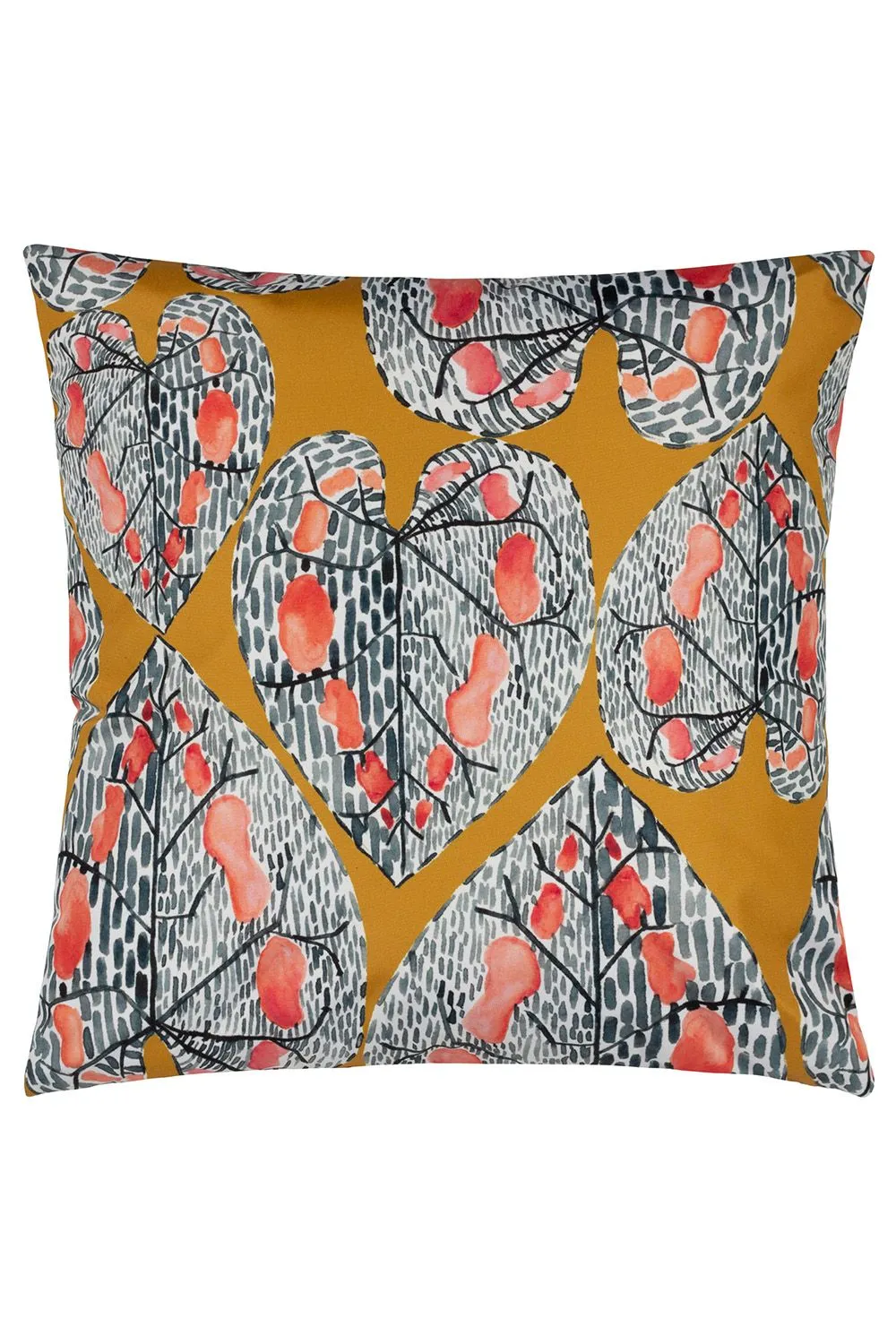 Wylder Tropics Ebon Wilds Mahari Tropical Water & UV Resistant Outdoor Cushion in Yellow