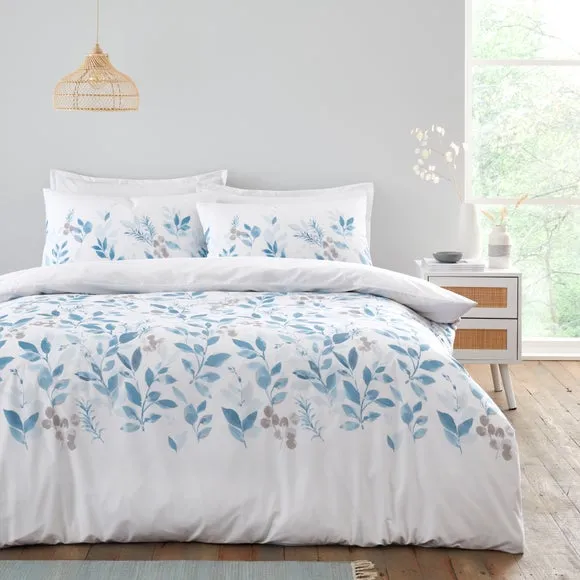 Abeny Leaves Cotton TENCEL Duvet Cover & Pillowcase Set 1