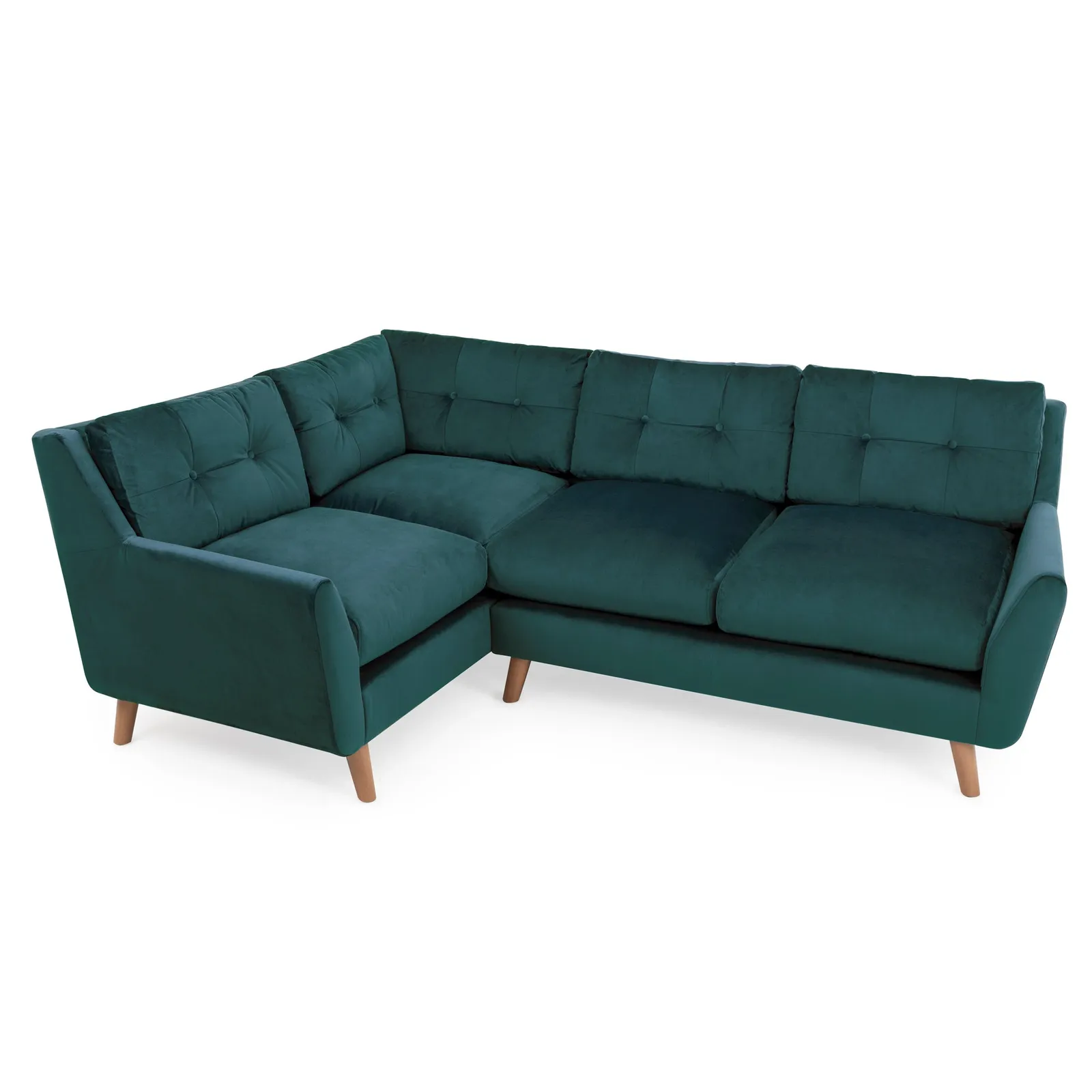 Halston Velvet Corner Sofa Green