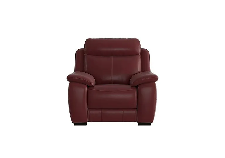 Starlight Express Leather Power Armchair with Headrest - BV Deep Red