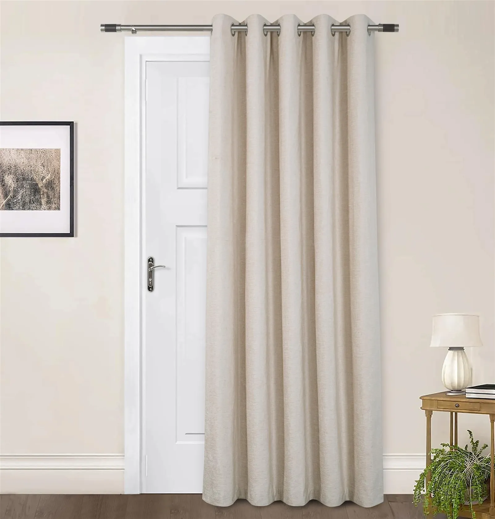 Sundour Amberley Chenille Eyelet Door Curtain in Cream