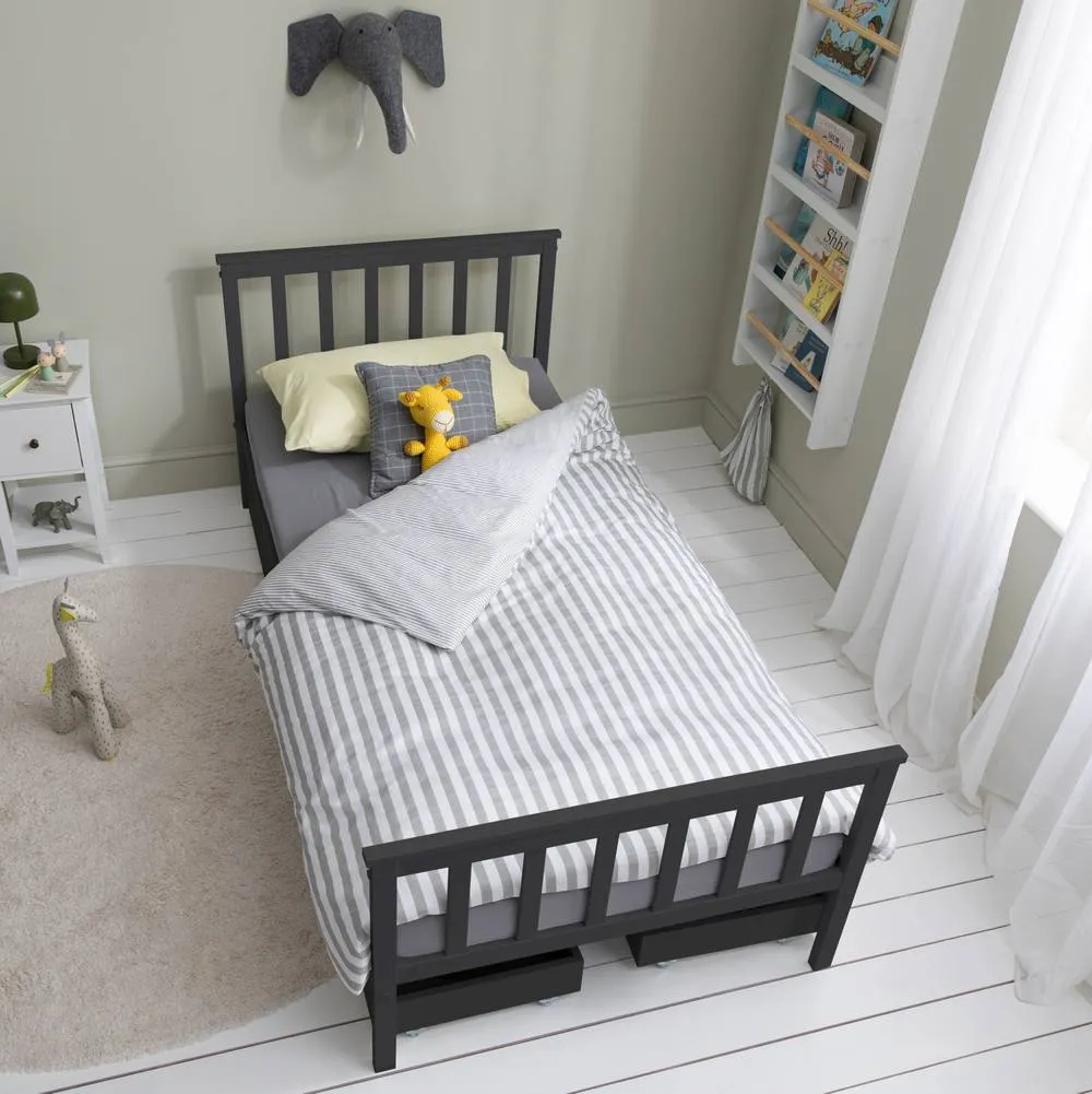 Nöa and Nani Otis Single 3ft Bed with 4 Pull-Out Storage Drawers in Anthracite in Grey 5