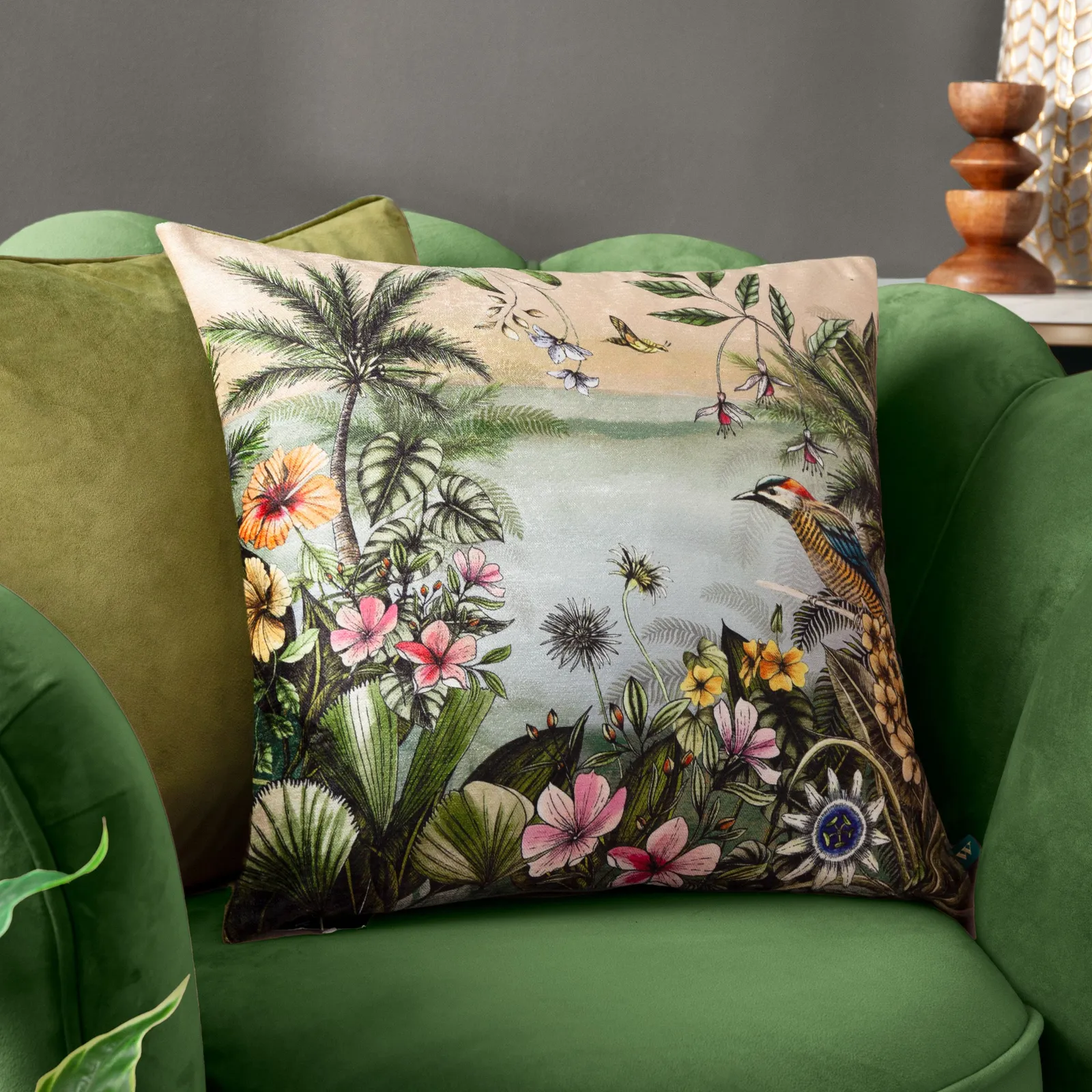 Wylder Tropics Leilani Rivera Tropical Floral Cushion