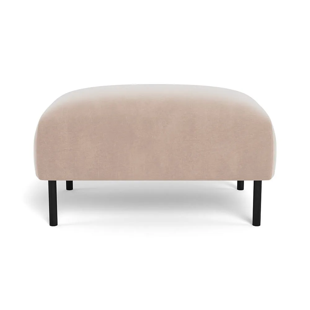 Heal's Alto Ottoman Smart Velvet Pebble Black Feet 1