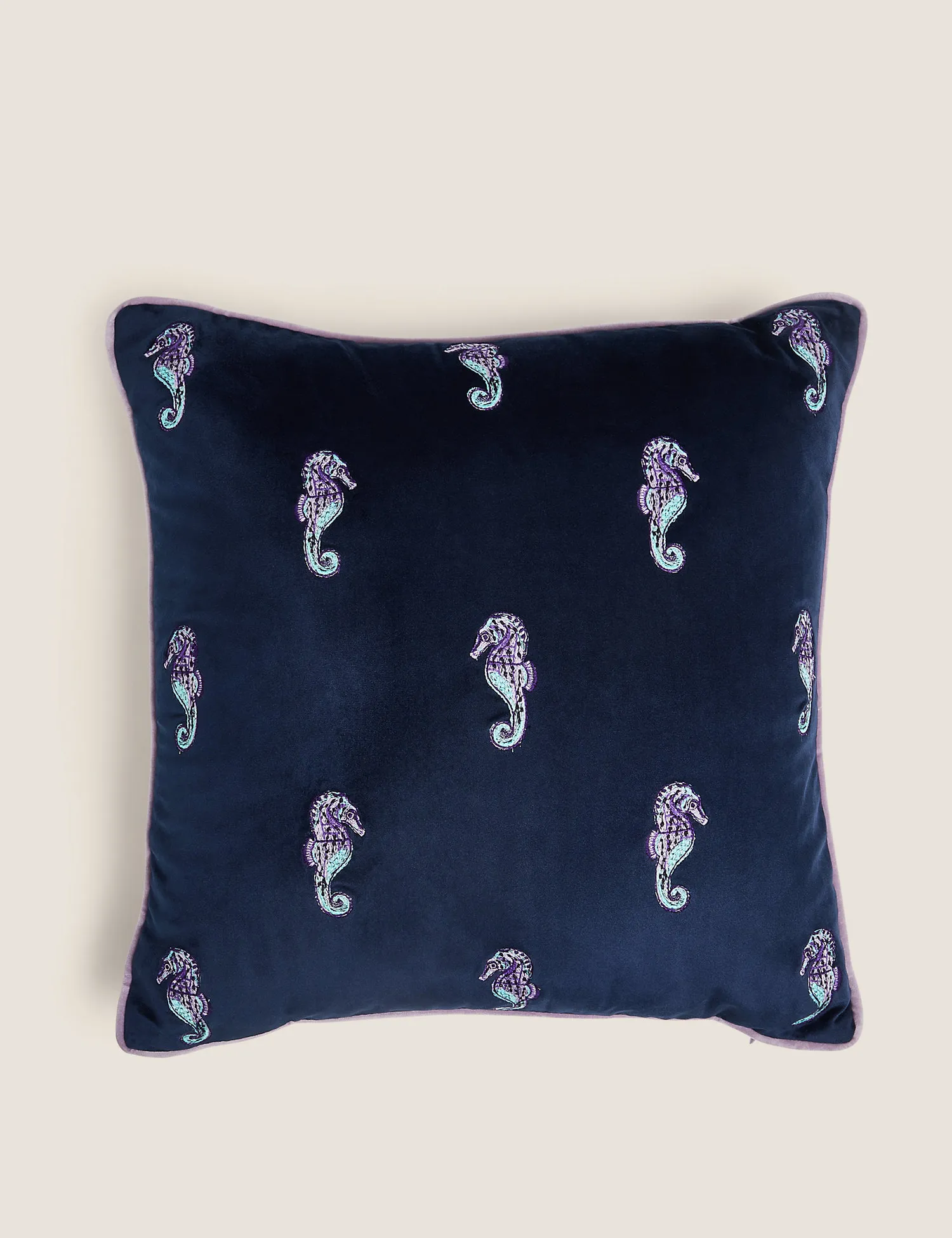 M&S Seahorse Embroidered Cushion