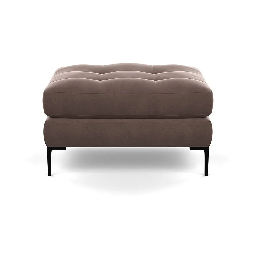 Heal's Eton Footstool Smart Velvet Mouse Black Feet