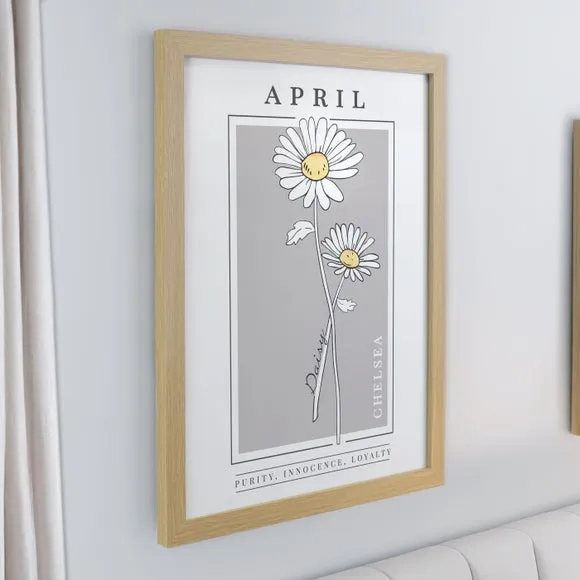 Personalised Birth Flower Poster Frame 5