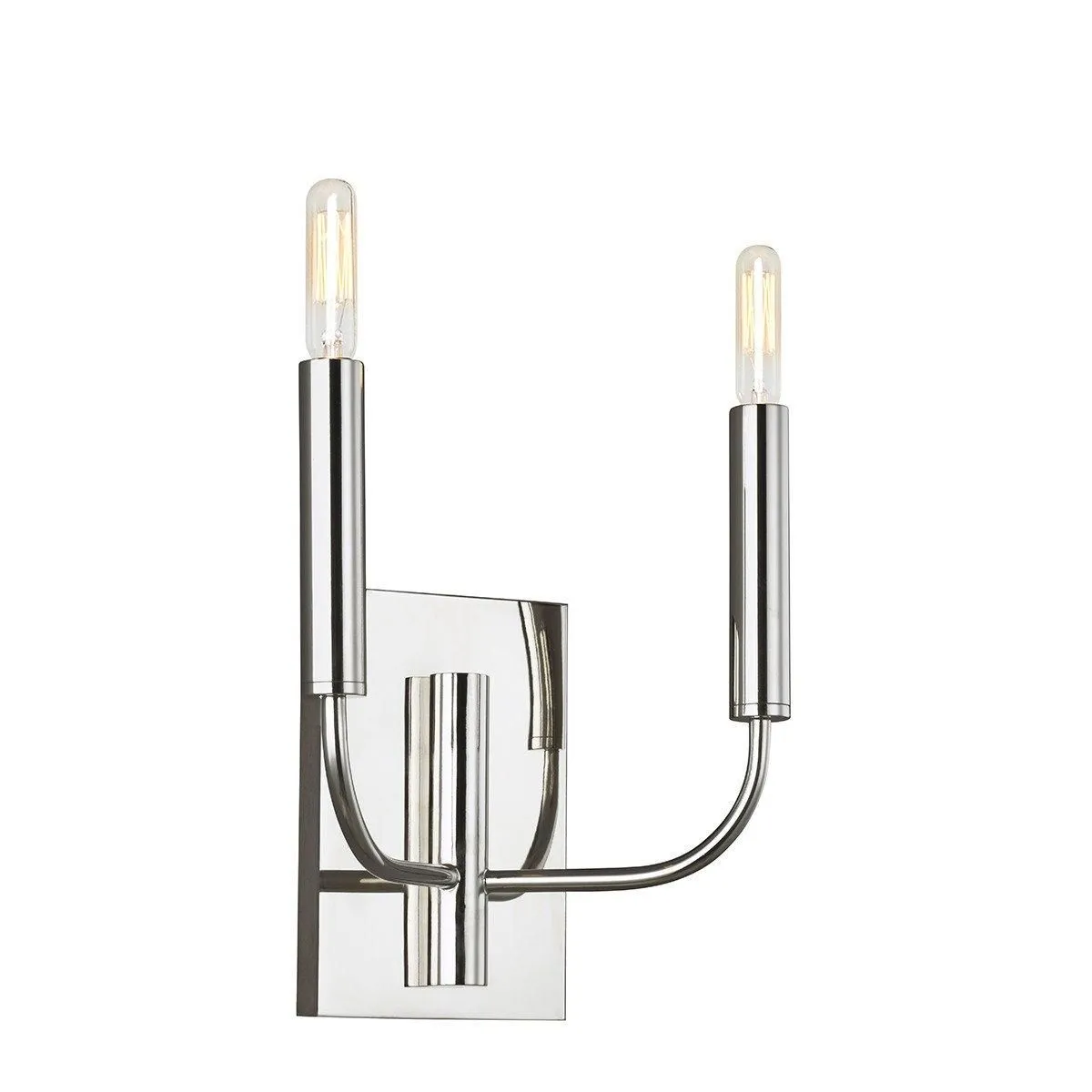 Netlighting Brianna 2 Light Wall Light Polished Nickel E14 in Grey 2
