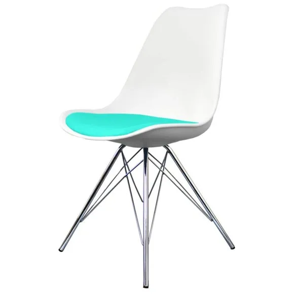 Fusion Living Soho White Plastic Dining Chair 2