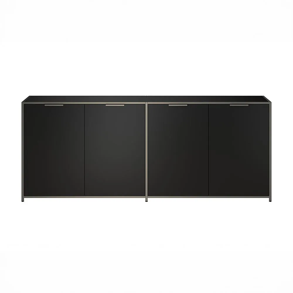 Ligne Roset Dita Sideboard Black Lacquer Bronze Frame 2