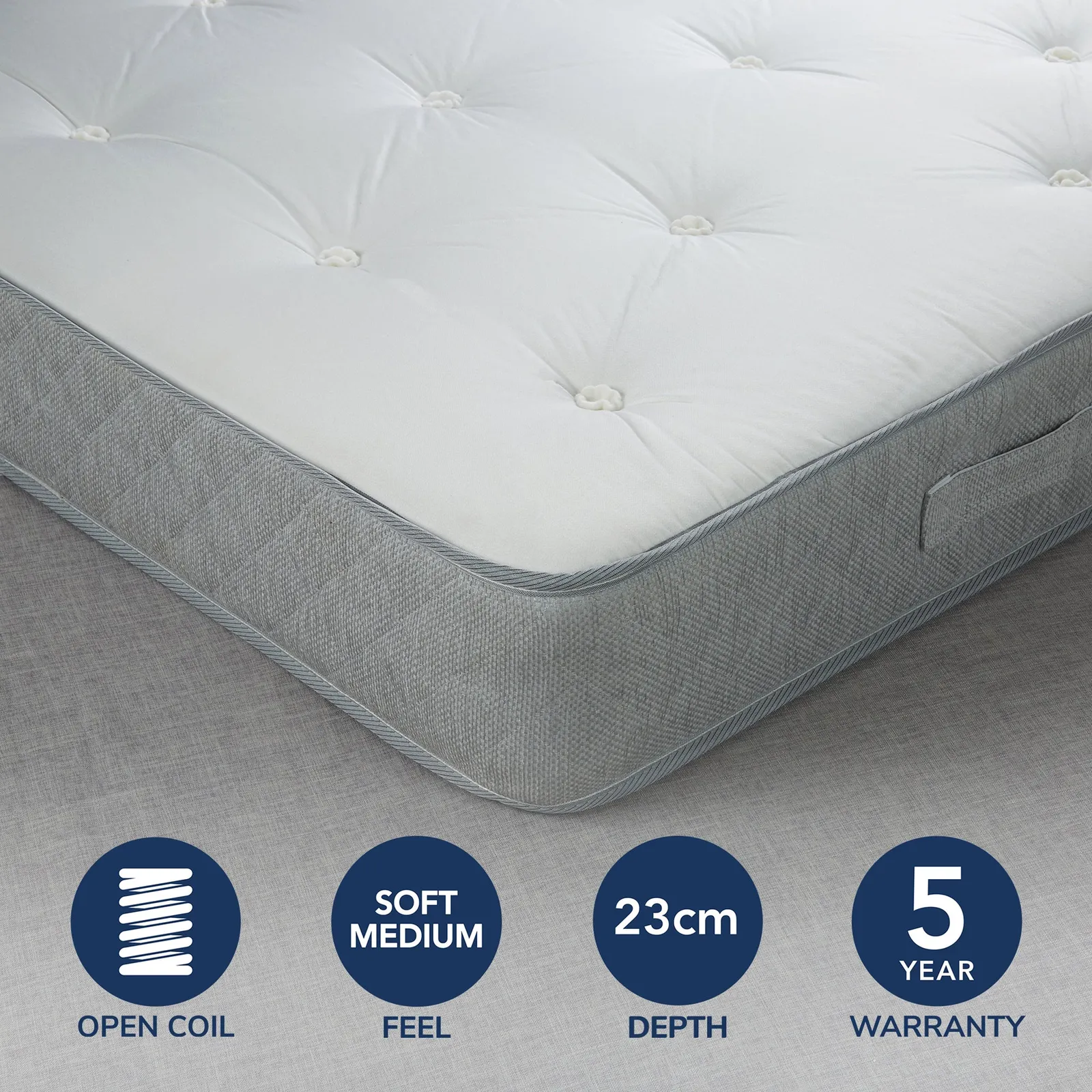 Fogarty Medium Firm Traditional Open Coil Mattress White
