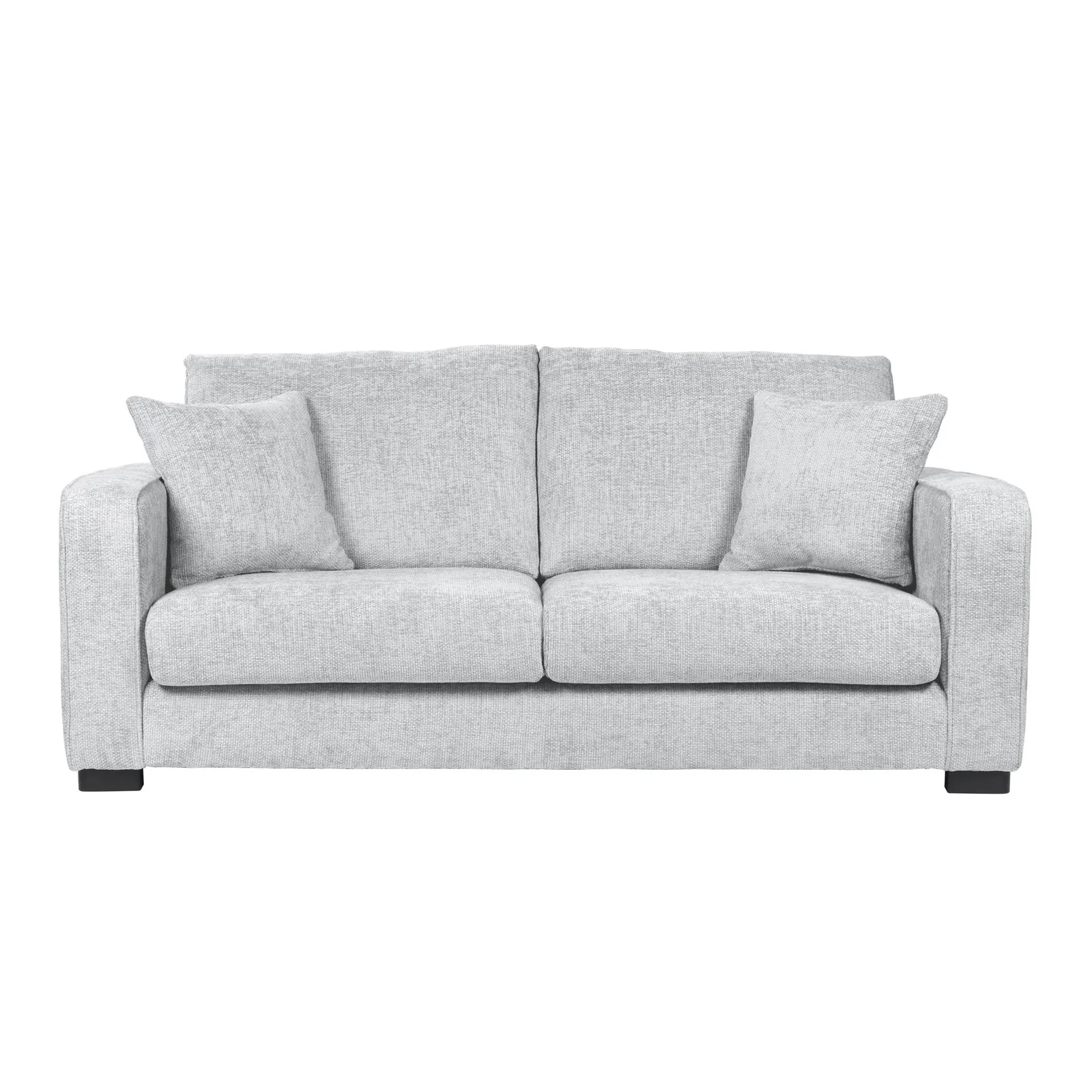 Carson Chunky Chenille 3 Seater Sofa Silver