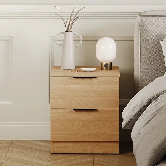 Hayes 2 Drawer Bedside Table 2