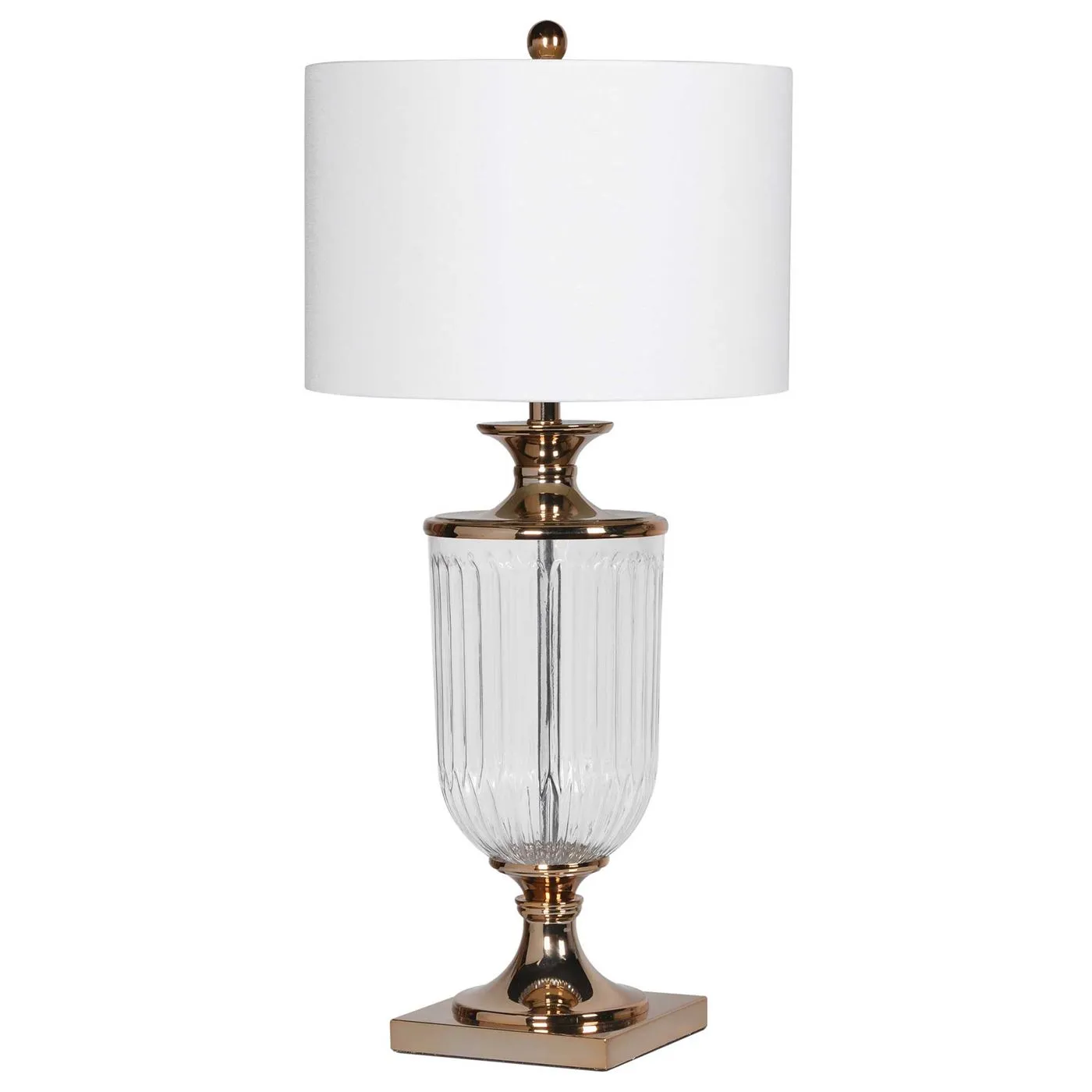 Glass Urn Lamp, Iron