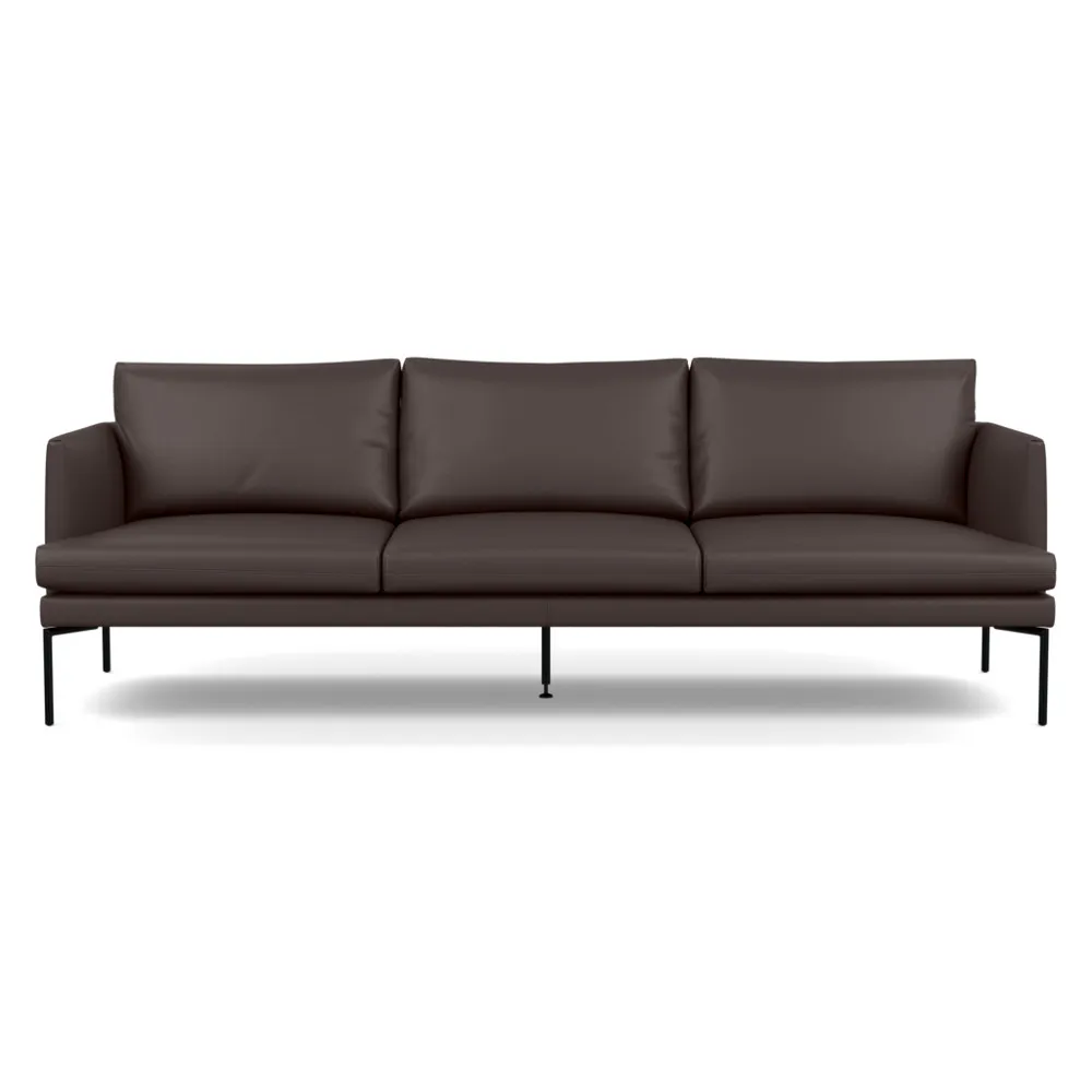 Heal's Matera 4 Seater Sofa Leather Hide Chocolate 7182 Black Feet