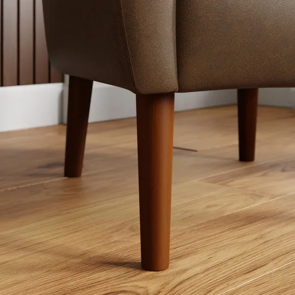 Sven Faux Leather Modern Wing Chair 5