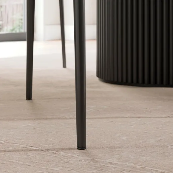Kendall Dining Chair with Black Legs, Chenille 5