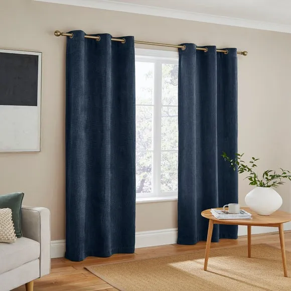 Ensley Chenille Blackout Eyelet Curtains 2