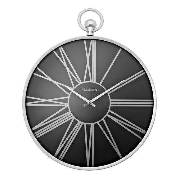 Hometime Pocket Watch Aluminium Round Wall Clock 2