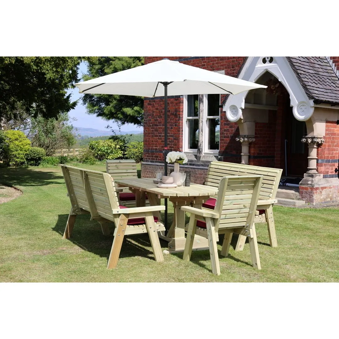 Churnet Valley Garden Furniture Ltd Ergo 2X3B 2XC Table Set - Min. Assembly Required - Set of Cushions Inc in Brown 4