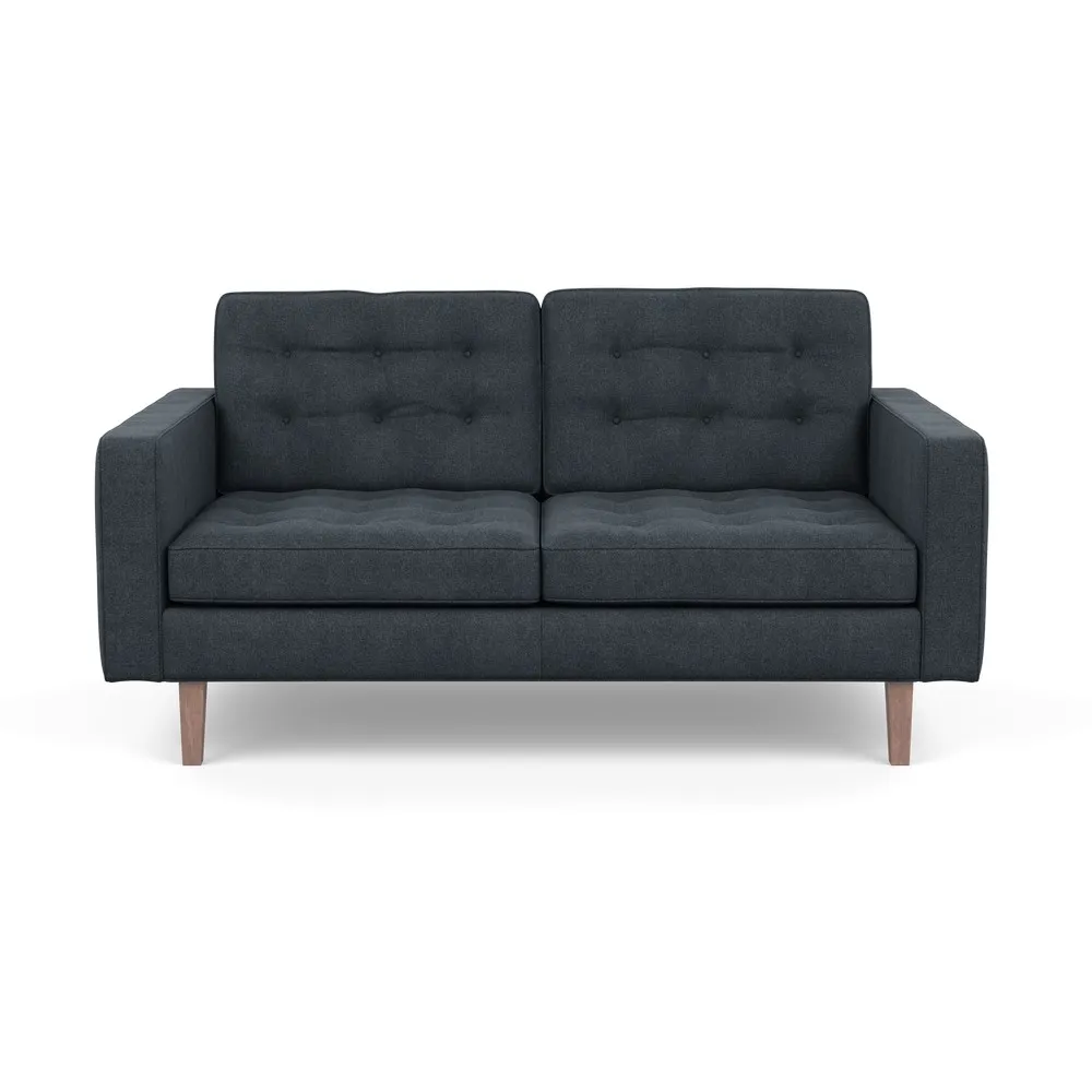 Heal's Hepburn 2 Seater Sofa St Moritz Wool Grey Walnut Feet 1